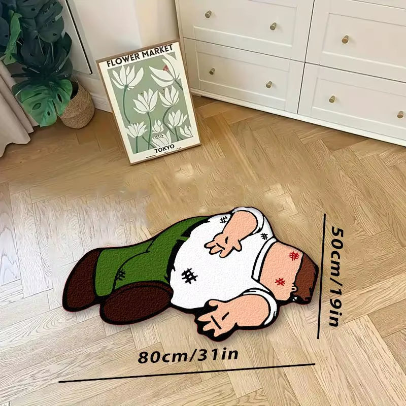 VIKAMA Cartoon Human Pattern Bedroom Carpet Living Room Decorative Carpet Bedside Floor Mat Waterproof Home Decor