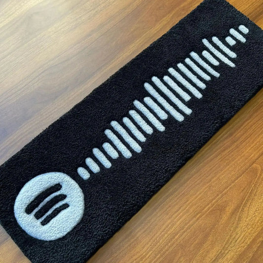 Spotify Music Codes Rug Digital Printing Technology Simple Housewarming Gift Handmade Non-Slip Decorative Carpet