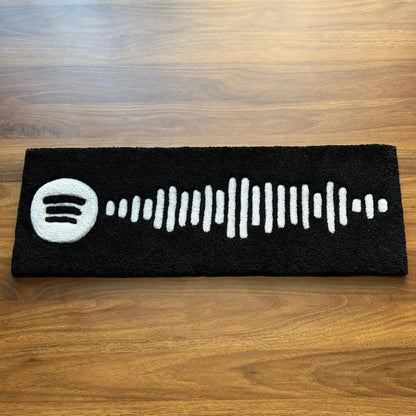 Spotify Music Codes Rug Digital Printing Technology Simple Housewarming Gift Handmade Non-Slip Decorative Carpet